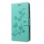 Huawei Y7 mintunvihreä kukkia ja perhosia suojakotelo
