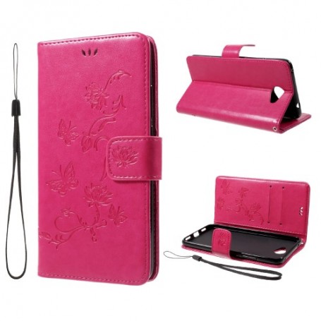 Huawei Y7 pinkki perhoset suojakotelo