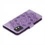 Samsung Galaxy A32 5G violetti kukka suojakotelo – lompakkomallinen avattava kannellinen suojakotelo