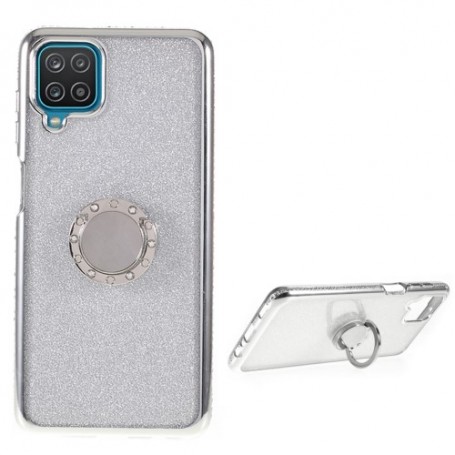 Samsung Galaxy A12 hopea sormuspidike suojakuori.