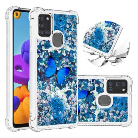 Samsung Galaxy A21s läpinäkyvä perhonent suojakuori.