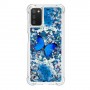 Samsung Galaxy A03s / A02s glitter hile sininen perhonen suojakuori