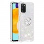 Samsung Galaxy A03s hopea glitter hile sormuspidike suojakuori.