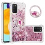 Samsung Galaxy A02s / A03s pinkki glitter hile sormuspidike suojakuori