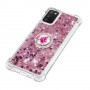 Samsung Galaxy A02s / A03s pinkki glitter hile sormuspidike suojakuori