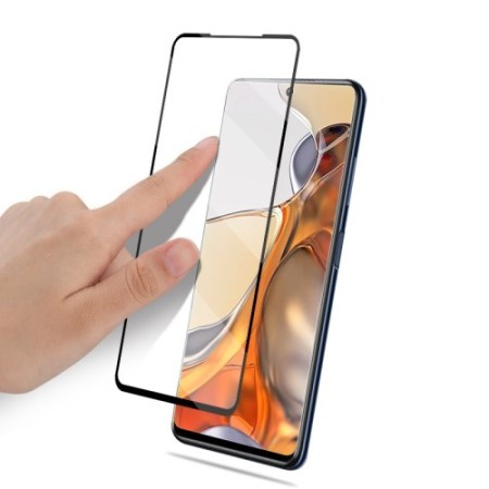 Xiaomi 11T / 11T pro kirkas mustareunuksinen panssarilasi. – läpinäkyvä suoja naarmuja vastaan