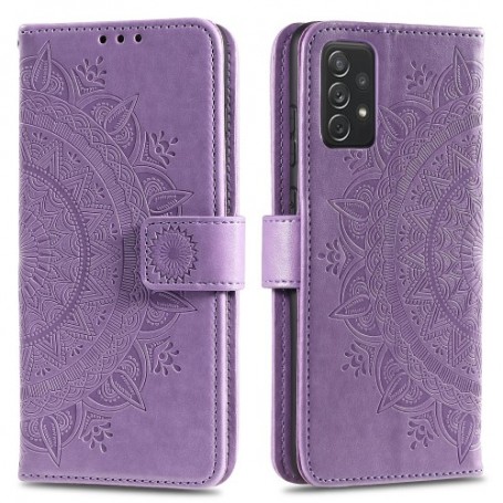 Samsung Galaxy A52 violetti mandalakuvio suojakotelo