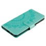 Samsung Galaxy S21 FE 5G mintunvihreä mandala suojakotelo – kannellinen puhelinlompakko tuotekuvassa