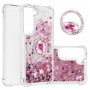 Samsung Galaxy S22 5G pinkki glitter hile sormuspidike suojakuori