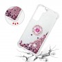 Samsung Galaxy S22 5G pinkki glitter hile sormuspidike suojakuori