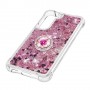 Samsung Galaxy S22 5G pinkki glitter hile sormuspidike suojakuori