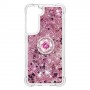 Samsung Galaxy S22 5G pinkki glitter hile sormuspidike suojakuori