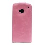 HTC One vaaleanpunainen läppäkotelo.
