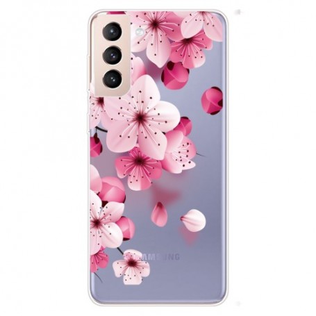Samsung Galaxy S22 5G läpinäkyvä kukat suojakuori.