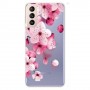 Samsung Galaxy S22 5G läpinäkyvä kukat suojakuori.