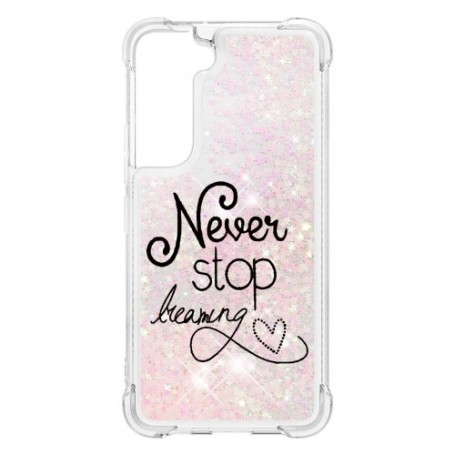 Samsung Galaxy S22 5G glitter hile never stop dreaming suojakuori