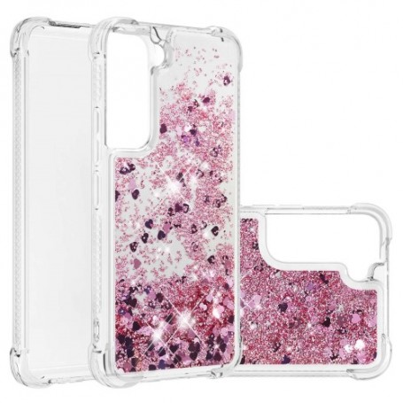 Samsung Galaxy S22 5G pinkki glitter hile suojakuori