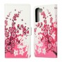Samsung Galaxy S22 5G vaaleanpunaiset kukat suojakotelo