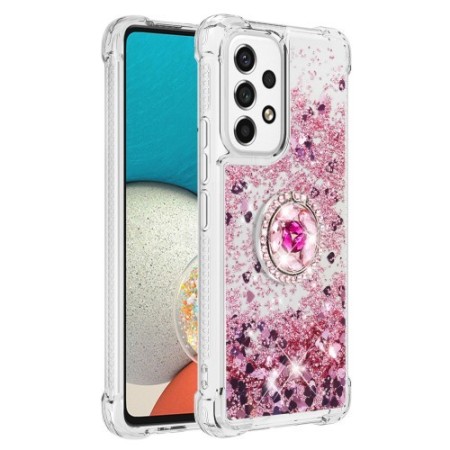 Samsung Galaxy A53 5G pinkki glitter hile sormuspidike suojakuori – suojaa ja tyyliä samassa kuoressa