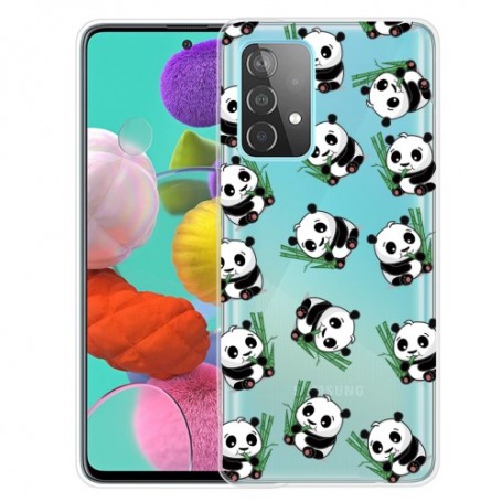 Samsung Galaxy A13 / A04s läpinäkyvä pandat suojakuori.