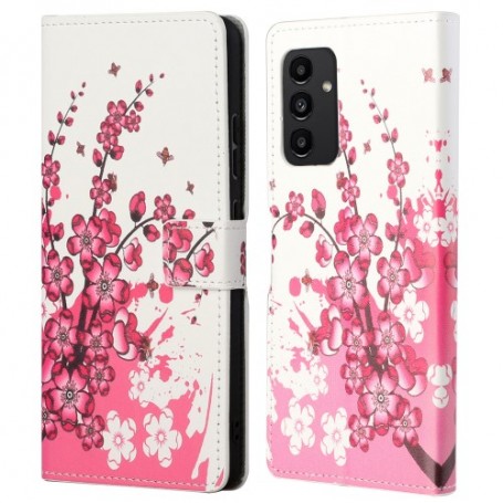 Samsung Galaxy A13 / A04s vaaleanpunaiset kukat suojakotelo