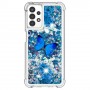 Samsung Galaxy A13 / A04s glitter hile sininen perhonen suojakuori