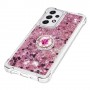 Samsung Galaxy A33 5G pinkki glitter hile sormuspidike suojakuori.