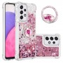 Samsung Galaxy A33 5G pinkki glitter hile sormuspidike suojakuori.
