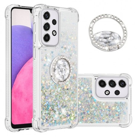 Samsung Galaxy A33 5G hopea glitter hile sormuspidike suojakuori.