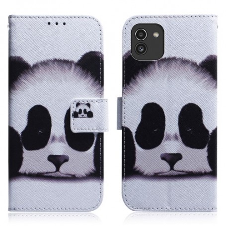 Samsung Galaxy A03 panda suojakotelo – kotelon saa suljettua kätevällä magneettikiinnityksellä