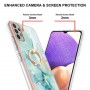 Samsung Galaxy A13 / A04s vihreä marmori sormuspidike suojakuori