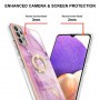 Samsung Galaxy A13 / A04s pinkki marmori sormuspidike suojakuori