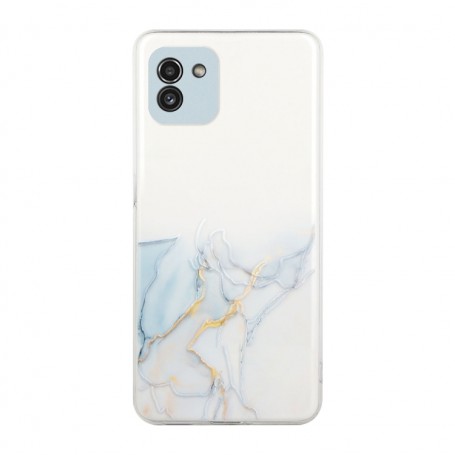 Samsung Galaxy A03 läpinäkyvä marmori suojakuori.