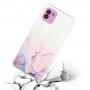 Samsung Galaxy A03 läpinäkyvä pinkki marmori suojakuori.