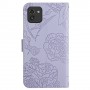 Samsung Galaxy A03 violetti kukat suojakotelo