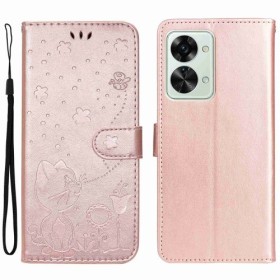 OnePlus Nord 2 ruusukulta kissa suojakotelo
