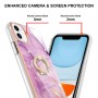 iPhone 11 pinkki marmori sormuspidike suojakuori