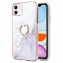 iPhone 11 valkoinen marmori sormuspidike suojakuori