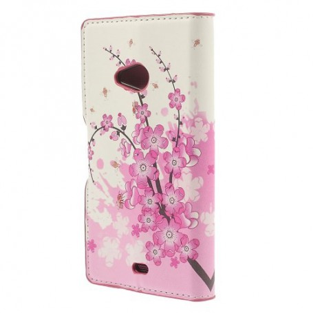 Lumia 535 vaaleanpunaiset kukat puhelinlompakko
