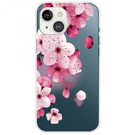 iPhone 13 / 14 läpinäkyvä kukat suojakuori.