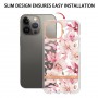 iPhone 14 Pro läpinäkyvä vaaleanpunaiset kukat suojakuori