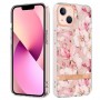 iPhone 14 Plus läpinäkyvä vaaleanpunaiset kukat suojakuori.