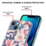 iPhone 14 Plus läpinäkyvä vaaleanpunaiset kukat suojakuori.
