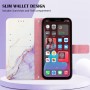 iPhone 14 Pro Max violetti marmori suojakotelo – lompakkomallinen avattava kannellinen suojakotelo