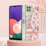 Samsung Galaxy A22 5G läpinäkyvä vaaleanpunaiset kukat suojakuori.