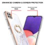 Samsung Galaxy A22 5G valkoinen marmori sormuspidike suojakuori – minimalistinen mutta tehokas suoja