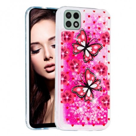 Samsung Galaxy A22 5G läpinäkyvä perhonent suojakuori.