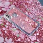 Huawei P30 Lite läpinäkyvä vaaleanpunainen kukka suojakuori.