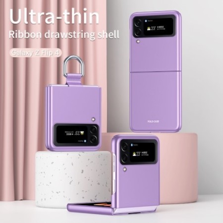 Samsung Galaxy Z Flip4 musta suojakuori sormuksella – kevyt ja ohut suojakuori puhelimen takaosassa