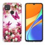 Xiaomi Redmi 9C kukkia ja perhosia suojakuori.